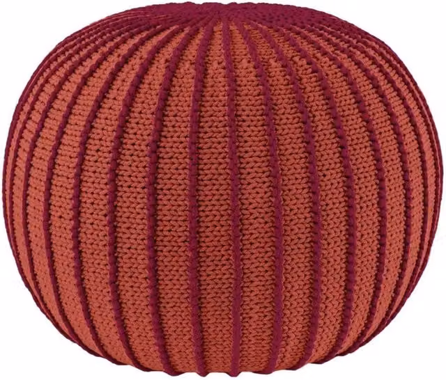 Zuri House Ziggy Knitted Pouffe in Terracotta – 1