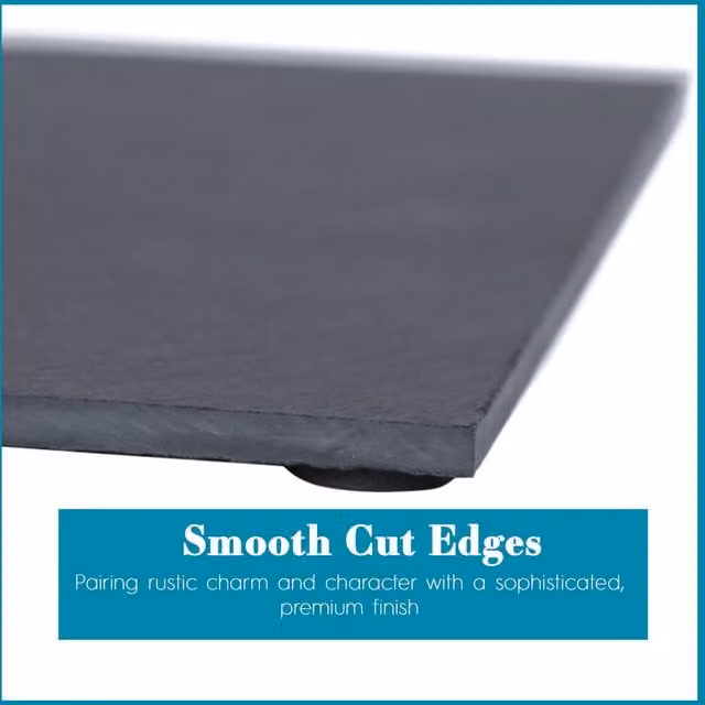 Argon Tableware Linea Solid Slate Serving Board in Grey or Black, W: 30 cm, D: 20 cm