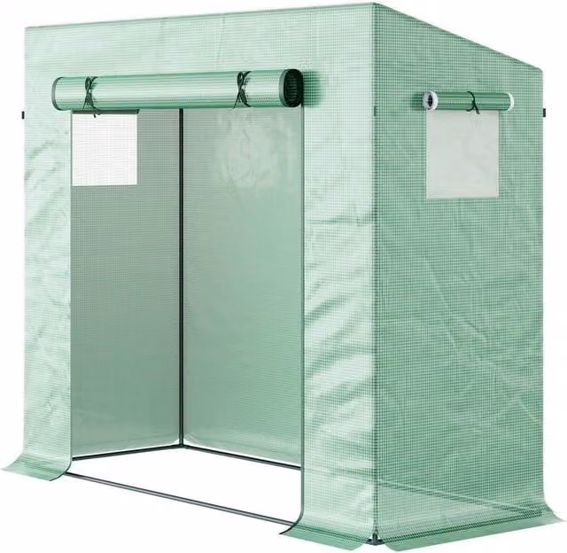 NESTLUNE Green Walk-in Garden Greenhouse, W/D/H: 200 x 76 x 168 cm