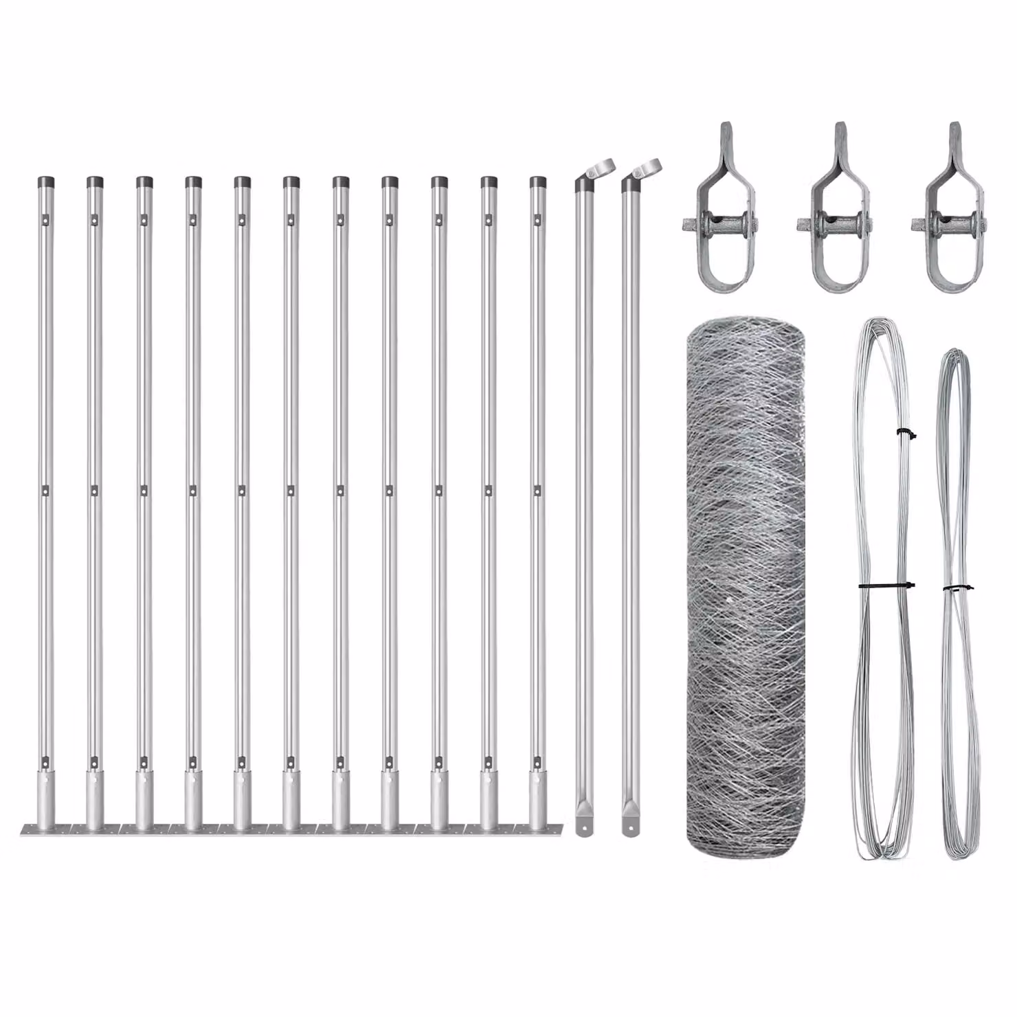 Berkfield Home Hexagon Fence in Silver Galvanised Steel, W: 0.6 m, L: 25 m – 2