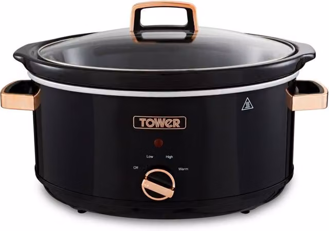 Tower Infinity Slow Cooker with Keep Warm Function, 6.5L, 300W, Black and Gold – 4