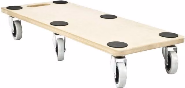 FLAVORA 6 Wheel Heavy Duty Wood Transport Dolly Moving Platform in Beige – 1