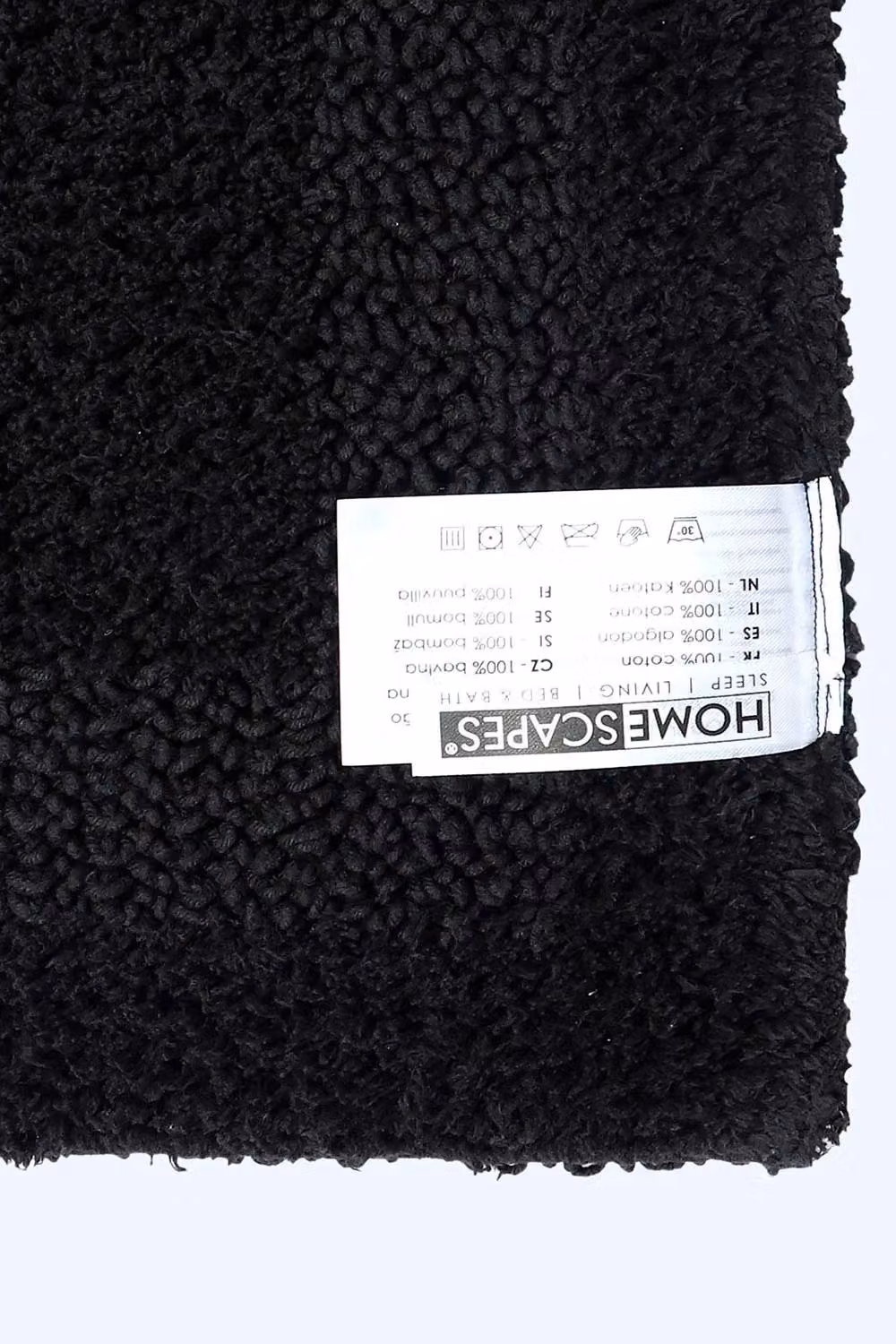 Homescapes Luxury Square Cotton Bath Mat, Black, W/D: 50 x 50 cm – 2