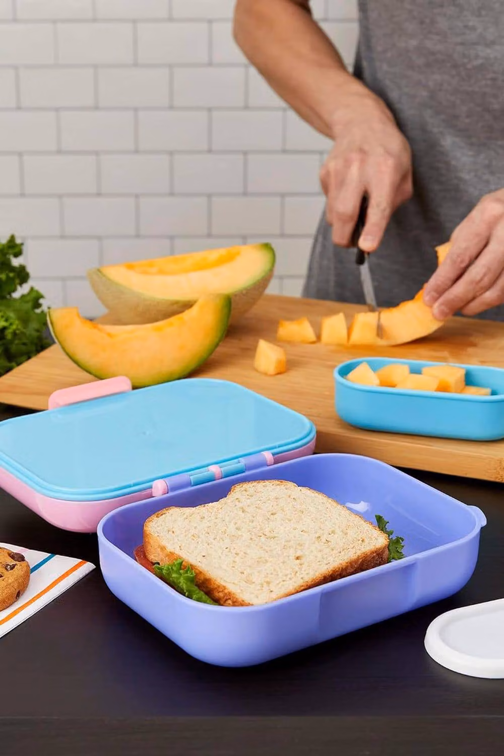 ZOKU Neat Bento Large Lunch Box in Pink, Leakproof Food Container with Compartments and Dividers – 2