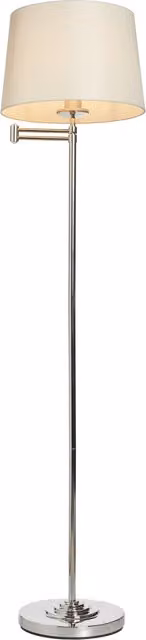 Litecraft Saffron Adjustable Silver Metal Swing Arm Floor Lamp