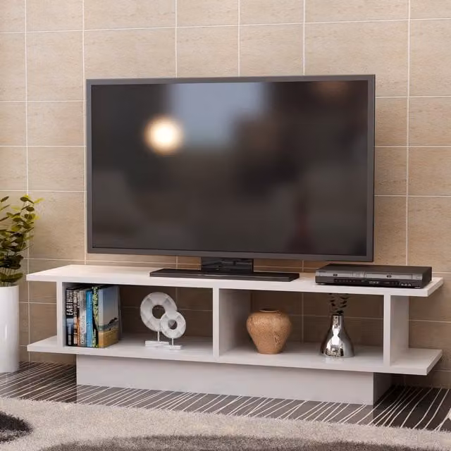 Decorotika Mira TV Unit in White Matt MDF and Wood