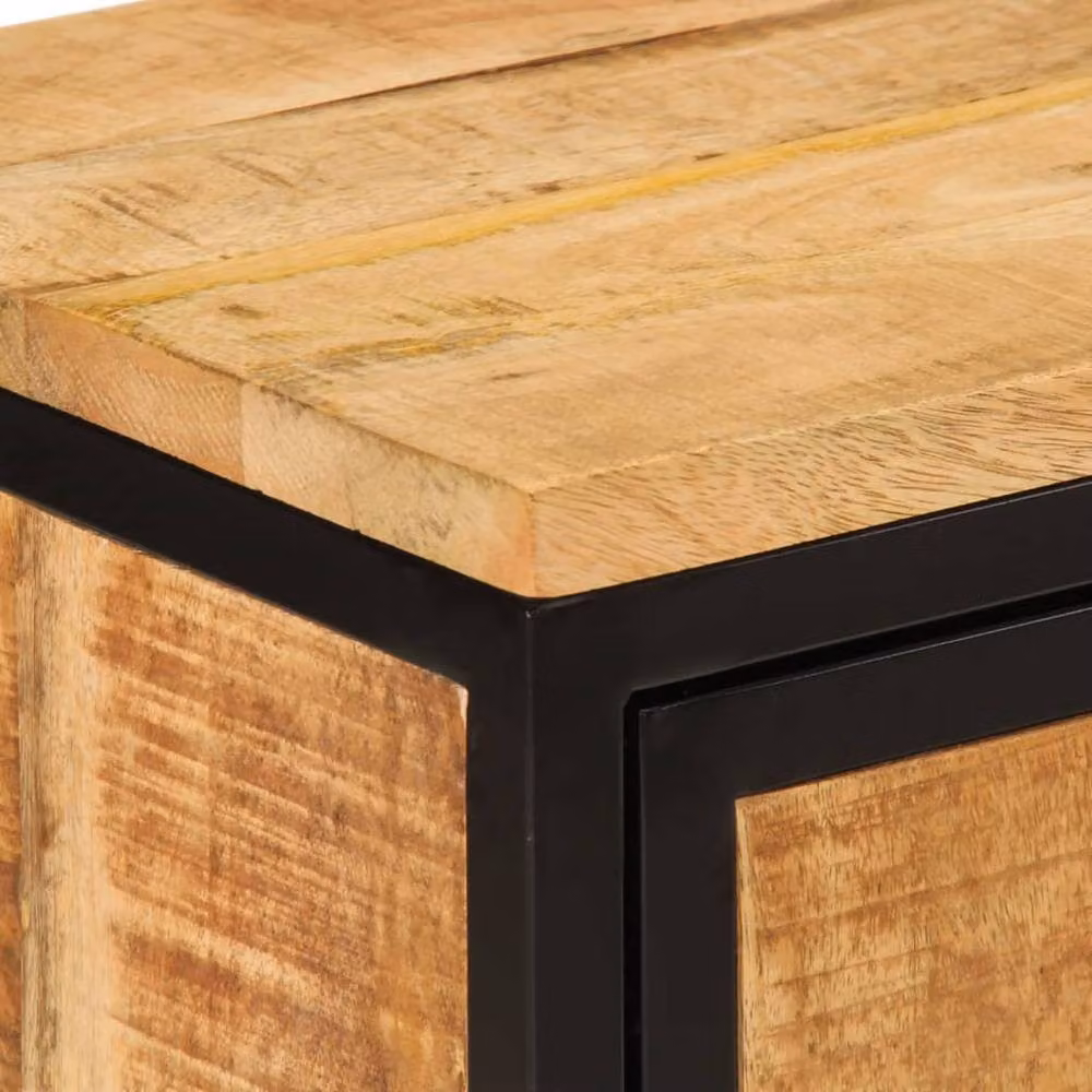 Berkfield Home Bed Cabinet in Brown Solid Rough Mango Wood, W/D/H: 40 x 30 x 52.5 cm – 5