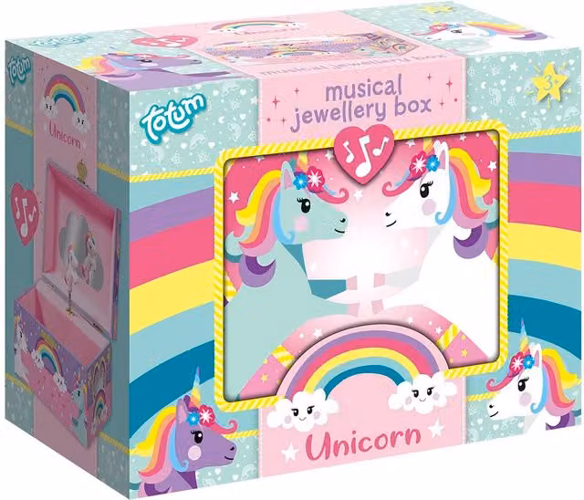 Totum Unicorn Musical Jewellery Box in Multicolour and Pink