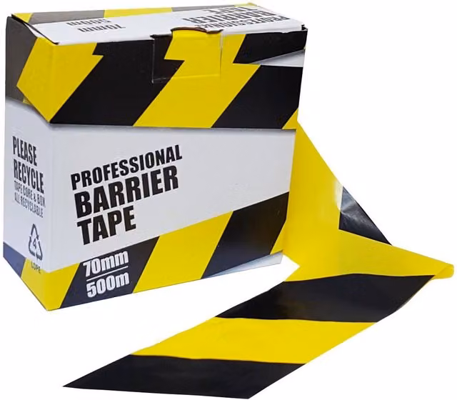 True Products Black and Yellow Professional Barrier Tape, 10 Pack