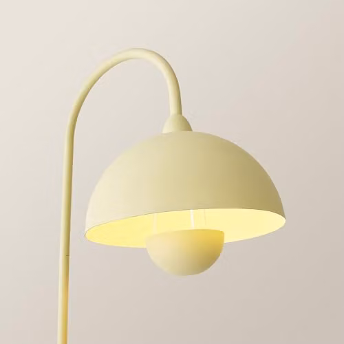ValueLights Tilly Metal Dome Floor Lamp in Yellow – 1