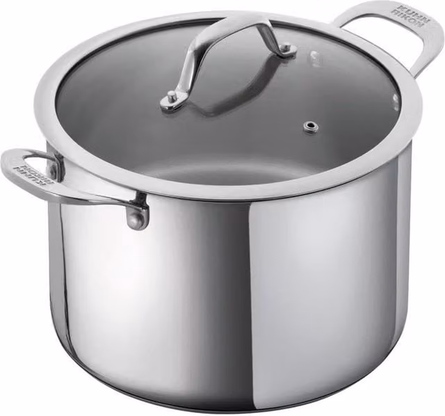 Kuhn Rikon Silver Stainless Steel Casserole Pot with Glass Lid, 8.5L, Diameter: 24 cm – 1