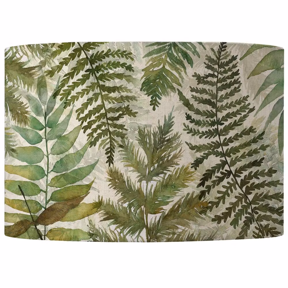Voyage Maison Elowen Eva Printed Cylinder Lamp Shade in Green, Small – 2