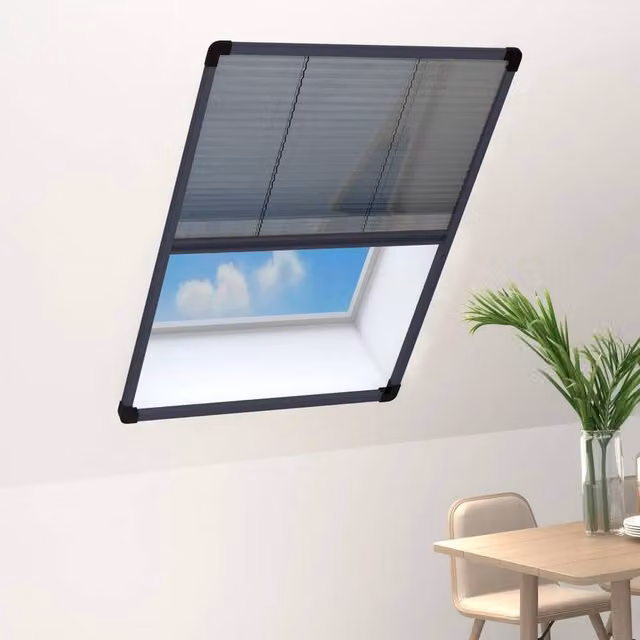 Berkfield Home Pleated Insect Screen for Windows, Aluminium, Anthracite and Black, W: 80 cm, H: 120 cm – 1