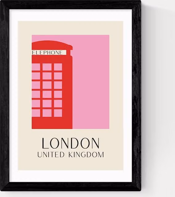Inoui Modern Abstract City Framed Art in Black and Multicolour