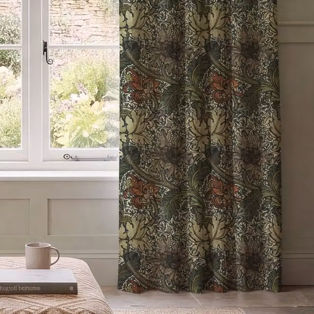 HOUSE Llewelyn-Bowen Morris Major Made To Measure Blackout Floral Cotton Curtains, Multicolour