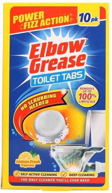 Elbow Grease Lemon Toilet Cleaner, White, Pack of 10