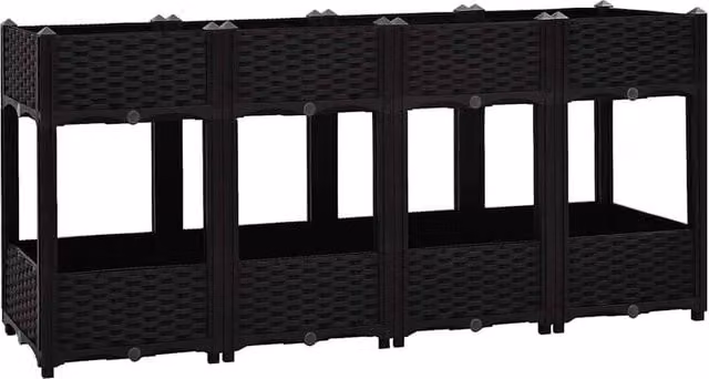 Berkfield Home Black Polypropylene Raised Bed W/D/H: 160 x 40 x 71 cm – 1