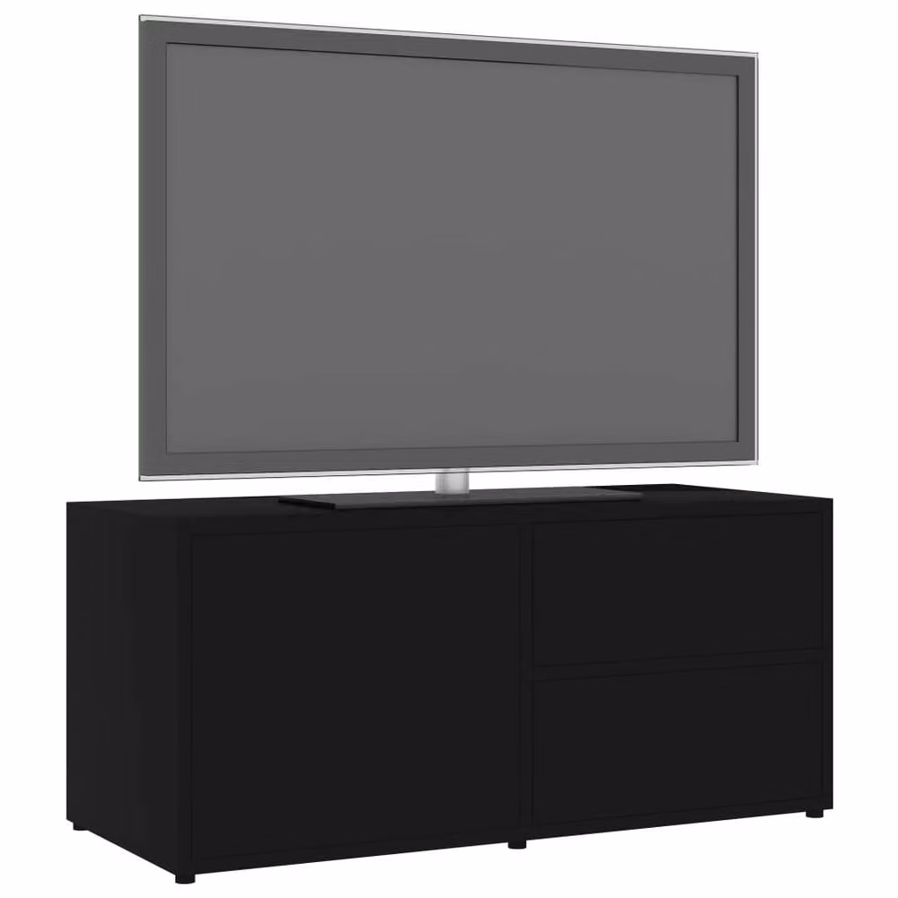 Berkfield Home Modern Black Matt TV Cabinet in Engineered Wood W/D/H: 80 x 34 x 36 cm – 3