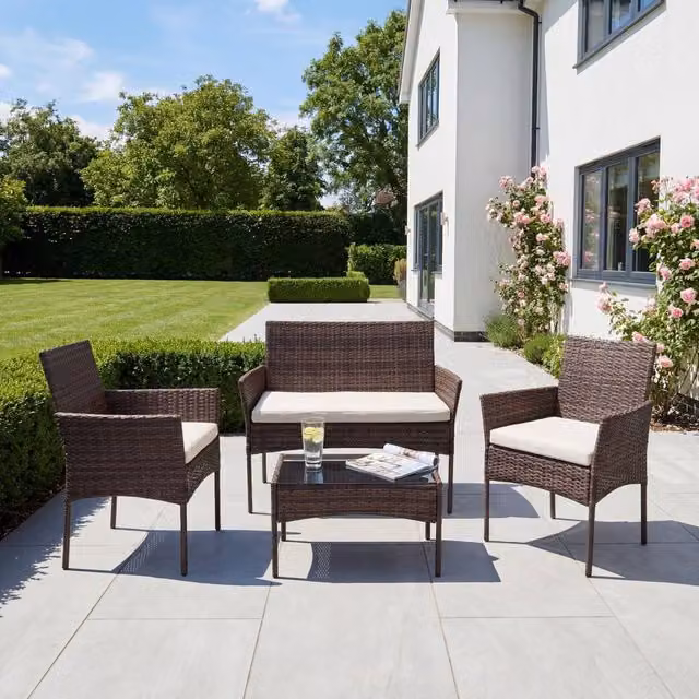 Artemis Home Corato 4-Seat Rattan Patio Set in Brown