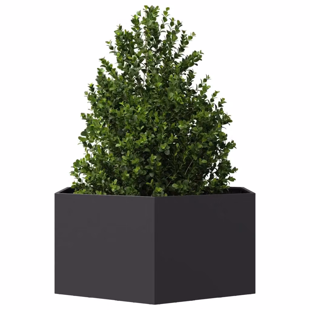 Berkfield Black Hexagon Steel Garden Planter W: 104 cm, D: 90 cm, H: 45 cm – 3