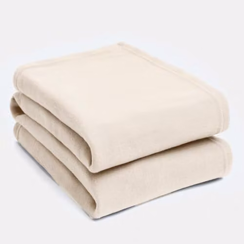 Dreamscene 10 Pack Plain Fleece Blankets Multipack, Soft Warm Polyester Throws in Beige, W/D/H: 120 x 150 cm