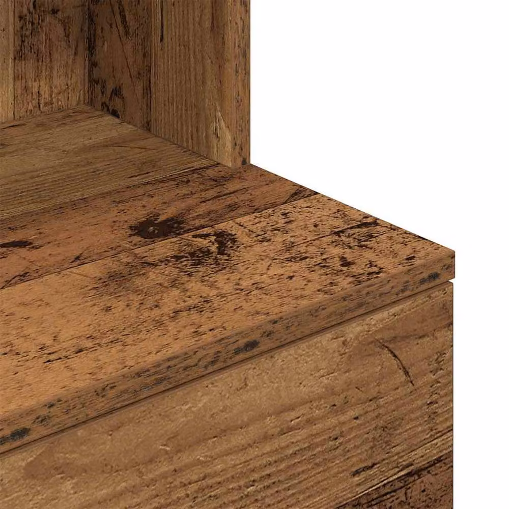 Berkfield Home Bedside Cabinet in Old Wood, W/D/H: 39 x 35 x 125 cm – 5