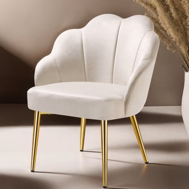 tectake Boho Accent Chair with Gold and Black Metal Frame