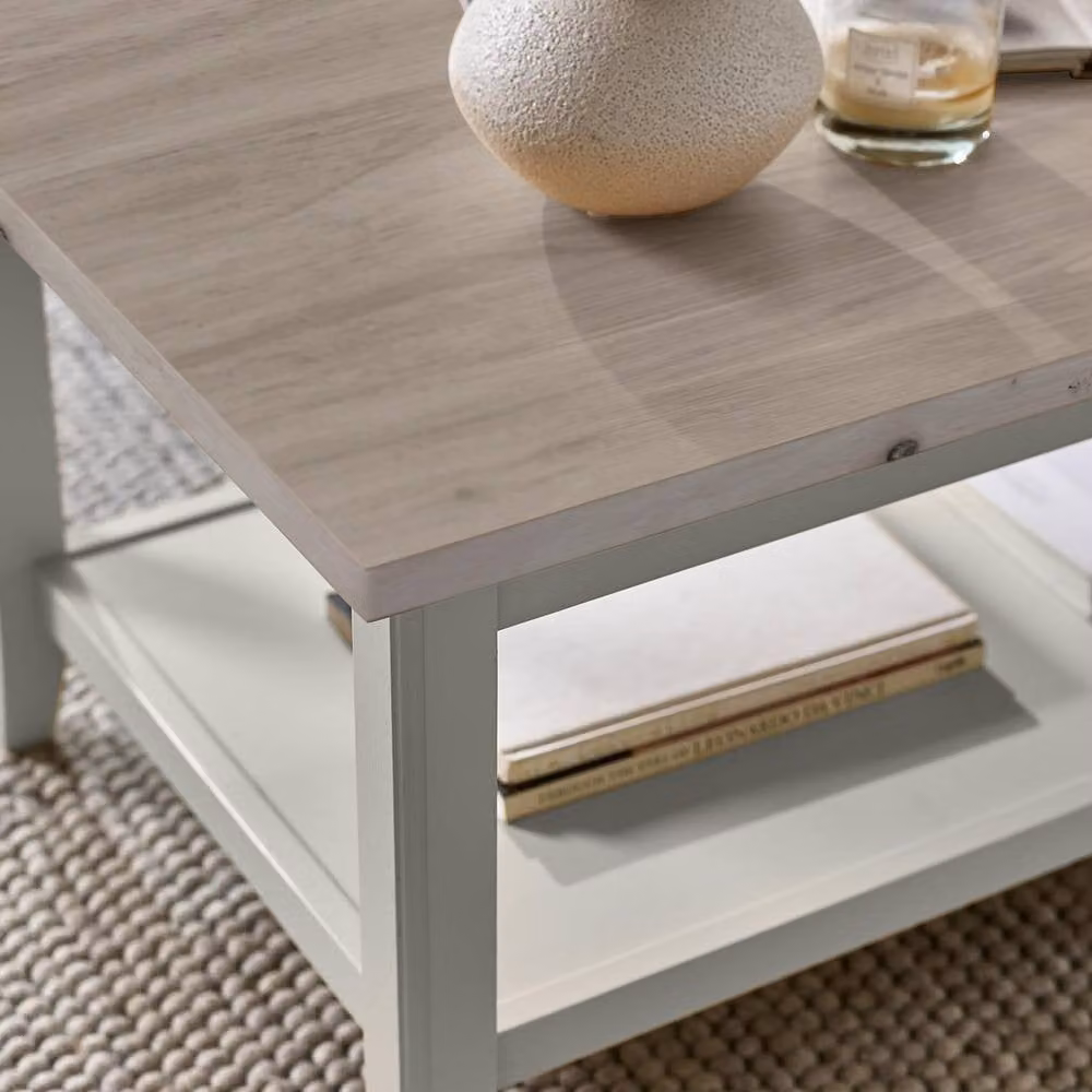 FurnitureboxUK Eden Rectangular Coffee Table in Whitewashed and Light Grey – 2