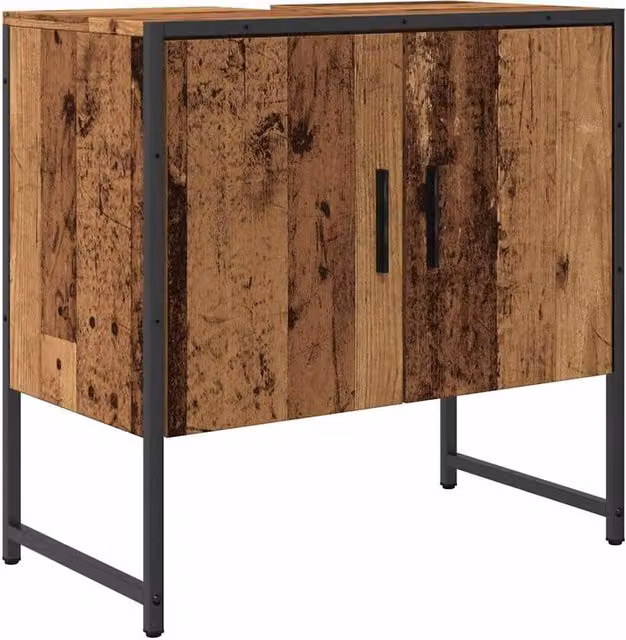 Berkfield Home Bathroom Sink Cabinet in Old Wood Brown, W/D/H: 60 x 33 x 60 cm – 1