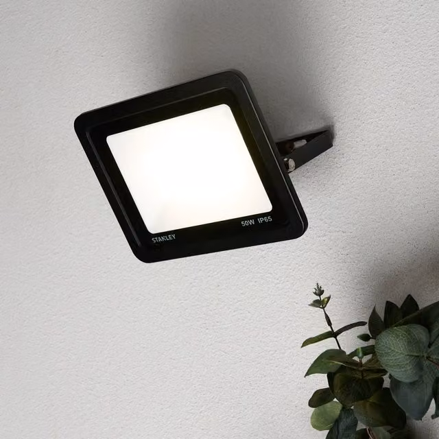 Stanley 50 Watt LED Slimline Outdoor Floodlight in Black