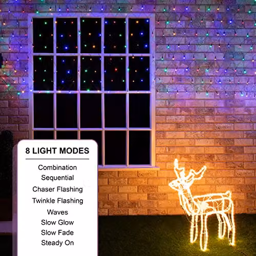 The Christmas Workshop 180 LED Multi-Colour Christmas Net Lights, W: 1.8 m, H: 1.2 m – 4