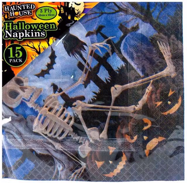 VFM e-Store Multicolour Graphic Halloween Paper Napkins for Party Supplies