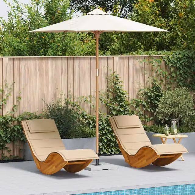 Berkfield Home Garden Bamboo Parasol in White, W/D/H: 240 x 260 cm – 1