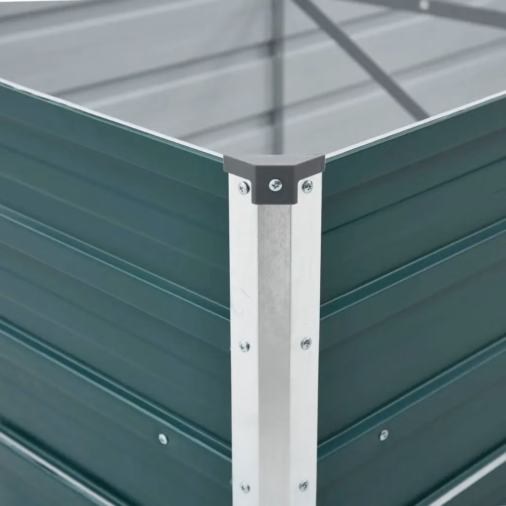 Berkfield Home Garden Green Galvanised Steel Raised Bed W: 480 cm, D: 80 cm, H: 45 cm – 4