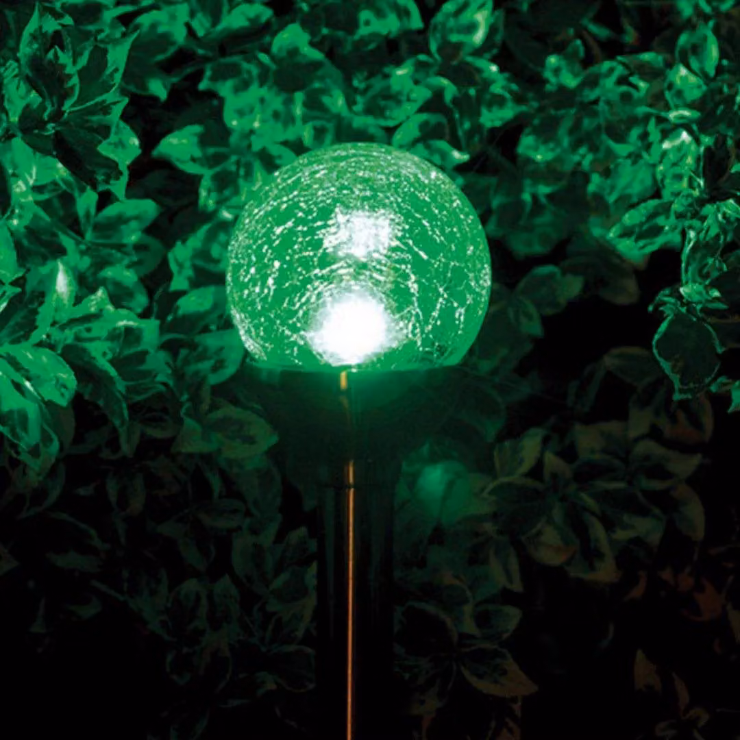 Luxform Solar Palma Black Pearl LED Garden Ground Spike with RGB Multicolour Sphere and Dusk Sensor in Black and Stainless Steel – 2