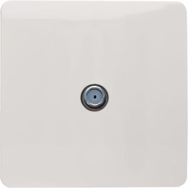 Trendi Switch 1 Gang Male F-Type Satellite Television Flush Socket in Ice White