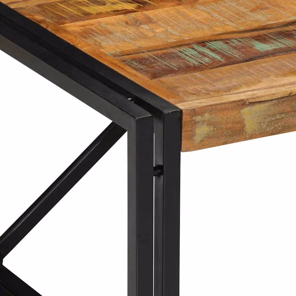 Berkfield Home Sturdy Multicolour Coffee Table in Reclaimed Solid Wood, W/D/H: 80 x 80 x 35 cm – 4