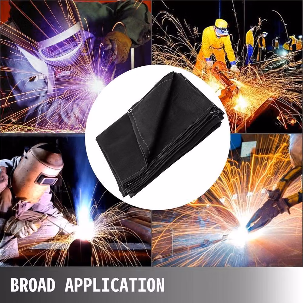 SPETLEK Black Fiberglass Welding Blanket, W: 182.88 cm, H: 304.8 cm – 3