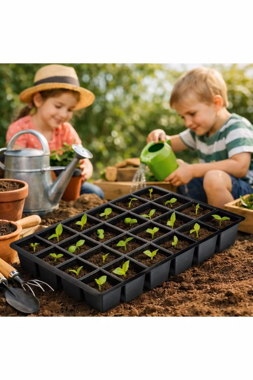 KDMD 3-Piece 24-Cell Black Plastic Plant Trays for Seed Germination and Garden Use – 2