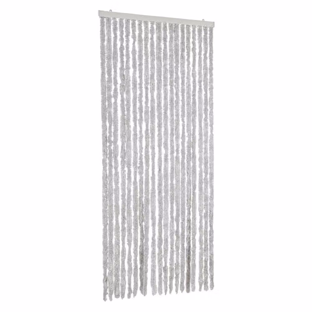 Berkfield Home Grey Chenille Fly Curtain, W: 56 cm, H: 200 cm