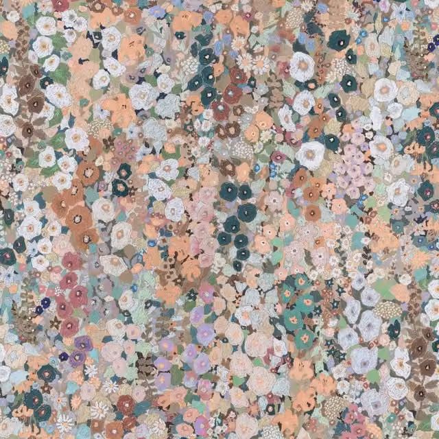 HOLLYHOCKS Prairie Botanical Floral Multicolour Wallpaper Roll