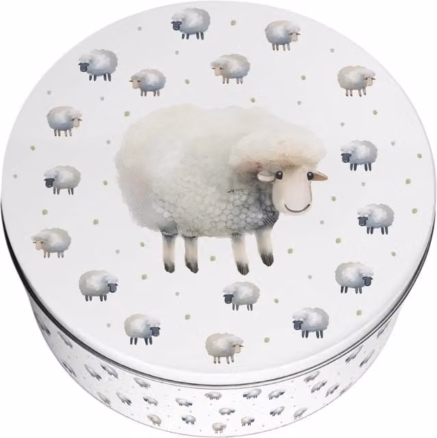 Purely Home Spring Sheep Round Cake Tin, Multicoloured