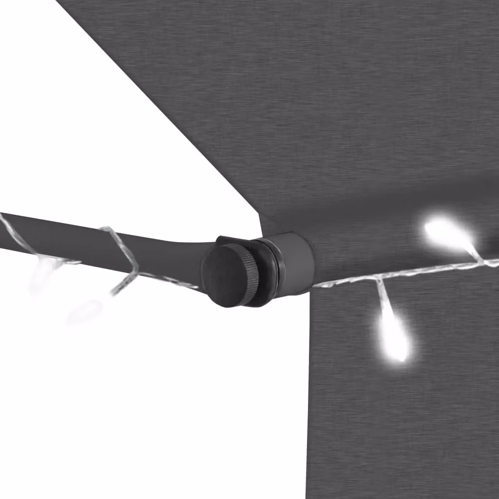 Berkfield Home Manual Retractable Awning with LED, Anthracite and Black, Width: 400 cm – 4