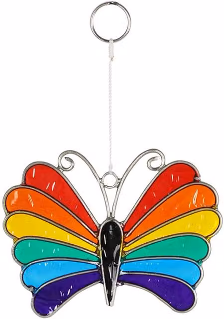 KDMK Multicolour Butterfly Glass Hanging Suncatcher Pendant