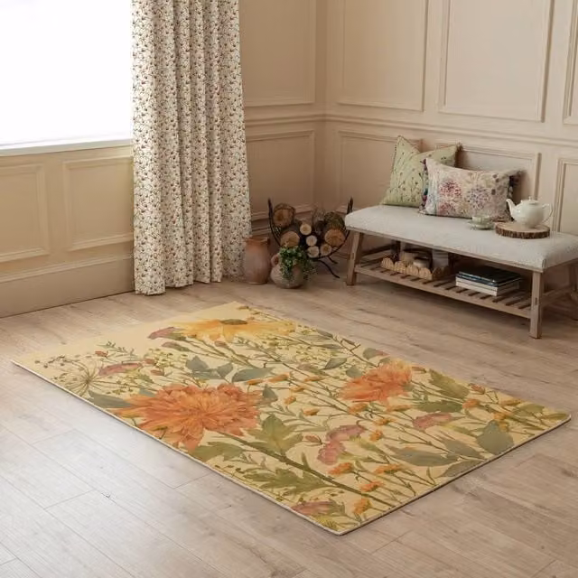 Voyage Maison Delamere Floral Printed Wool Rug, Multicolour, W: 150 cm, D: 220 cm – 1