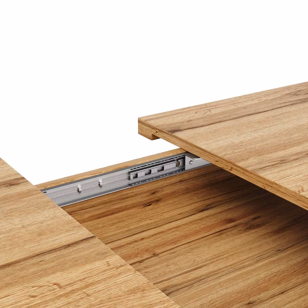 ModernLuxe Extendable Rectangular Dining Table in Light Oak, Beige and Brown, W/D/H: 160 x 80 x 75.5 cm – 5