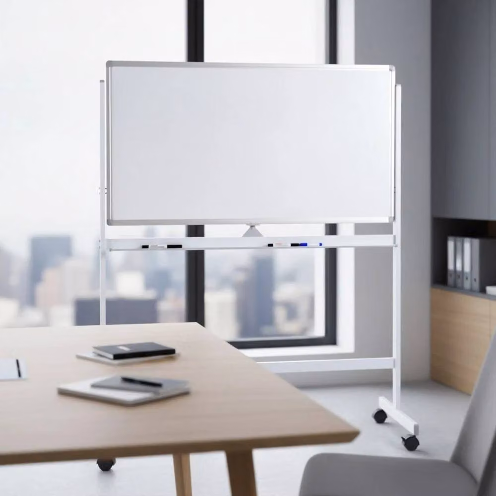SPETLEK Double Sided Magnetic Whiteboard Flip Stand with Wheels, White – 2
