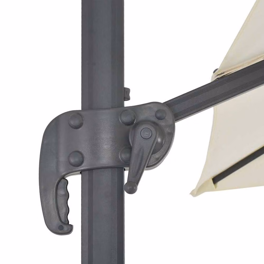 Berkfield Home Cantilever Garden Parasol with Aluminium Pole, Beige Sand, W/D: 300 x 300 cm – 3
