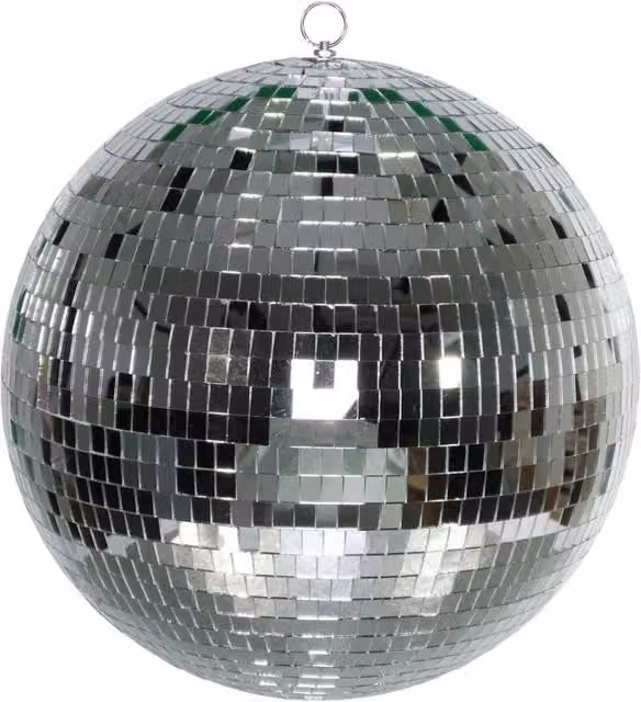 KDMD Silver Geometric Disco Bauble Christmas Ornament, Diameter: 40 cm