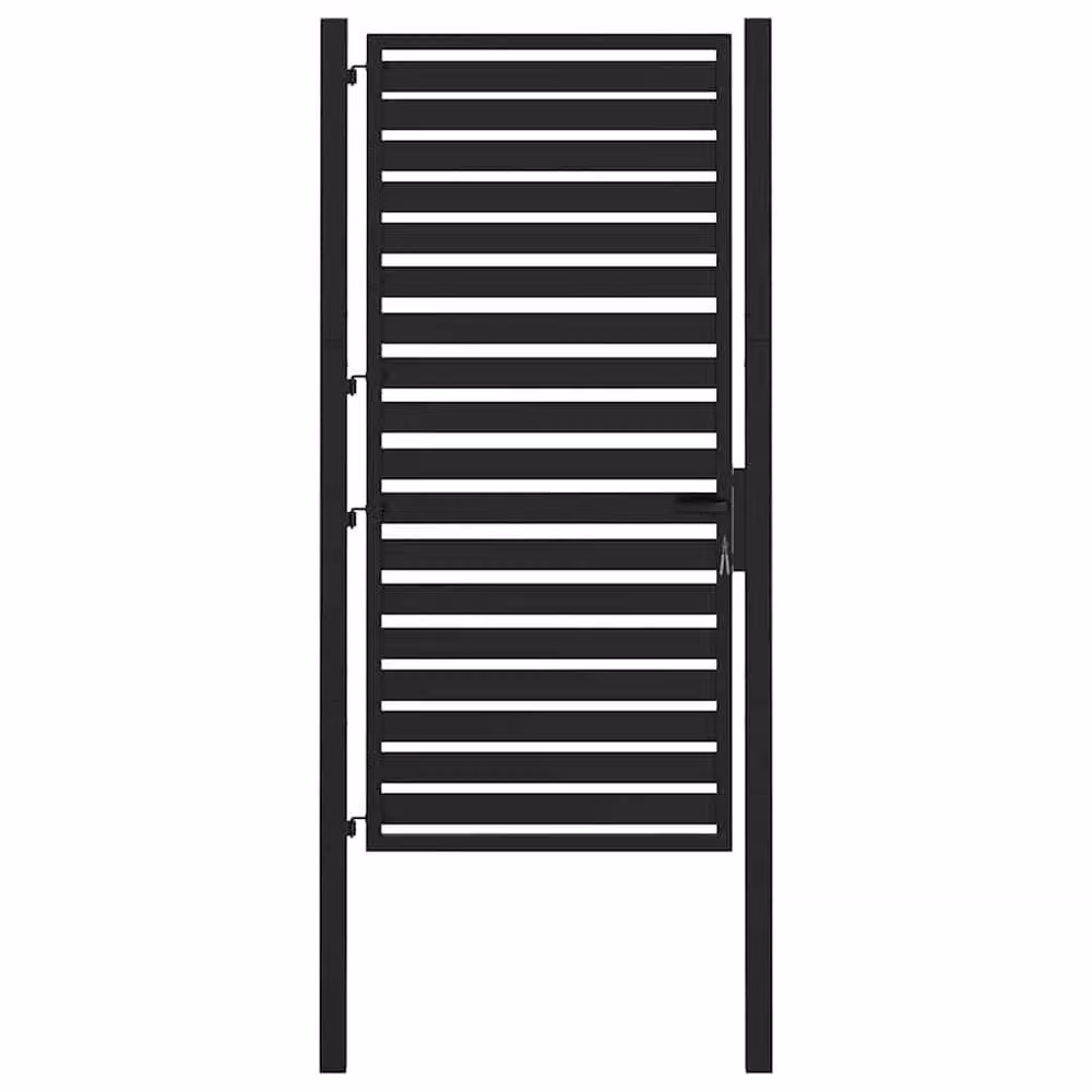 Berkfield Home Lockable Aluminium Garden Gate in Black, W: 100 cm, H: 180 cm – 2